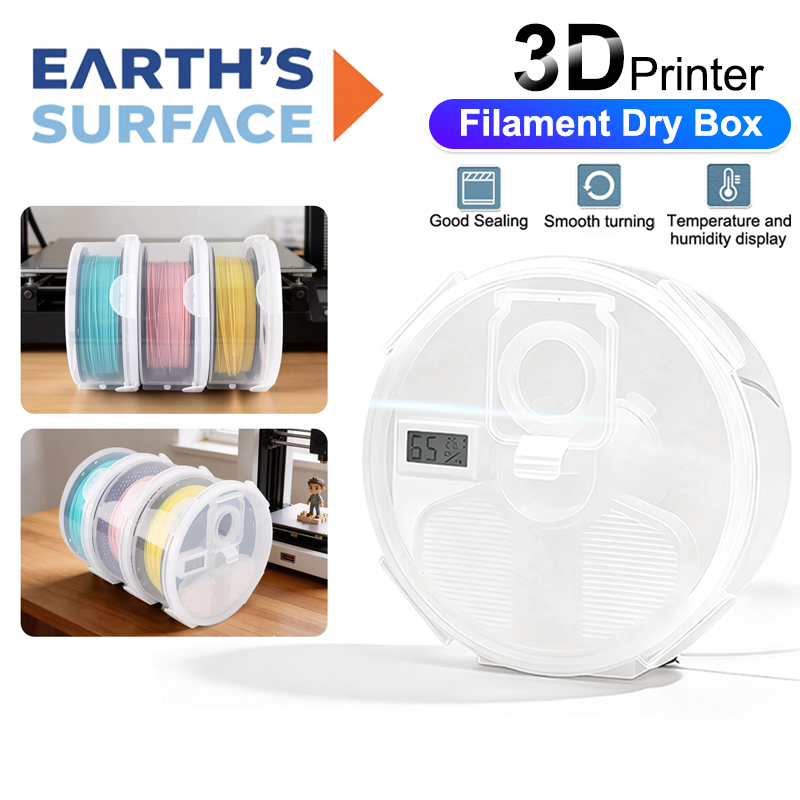 3D Printing Deck Box - กล่องเก็บเส้นพลาสติกสำหรับเครื่องพิมพ์ 3 มิติ แบบติดผนัง ปิดสนิท พร้อมไฮโกรมิเตอร์และเทอร์โมมิเตอร์