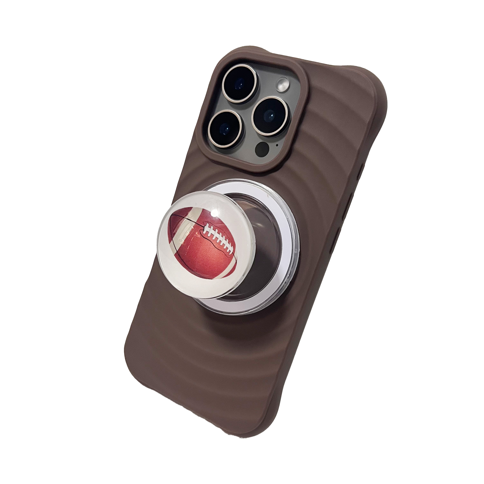 3D Printing Grip - เคสโทรศัพท์มือถือแบบมีขาตั้ง 3 มิติ ลายคริสตัลรูปอเมริกันฟุตบอล สำหรับยึดแม่เหล็ก ใช้ได้กับ