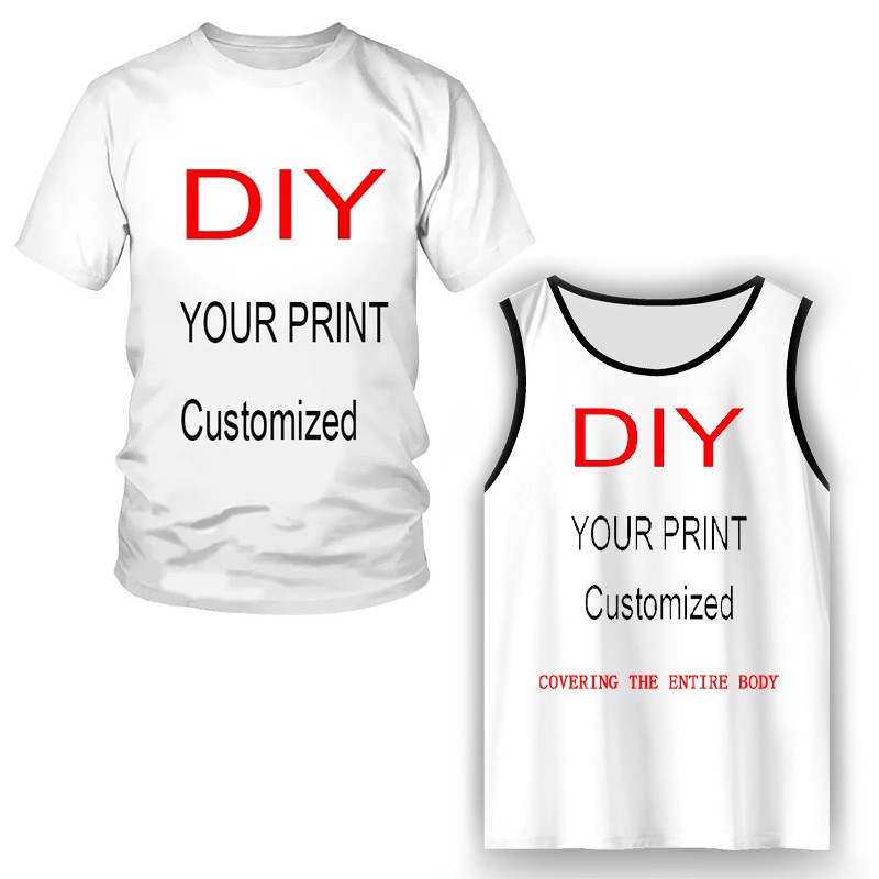3D Printing Ideas - เสื้อยืดพิมพ์ลาย3D สำหรับเด็กผู้ใหญ่แบบ DIY งานปาร์ตี้/ออกแบบได้เองเสื้อแขนกุดใส่เล่นกีฬา
