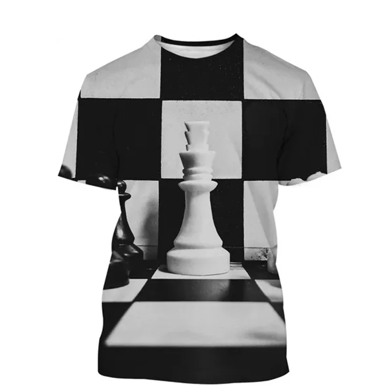 3D Printing Chess - หมากรุกเสื้อยืด 3Dการออกแบบการพิมพ์แฟชั่นO-คอสั้นแขนหลายรูปแบบTeeเสื้อBreathable Soft 2024 ฤดูร้อนY2k Tops
