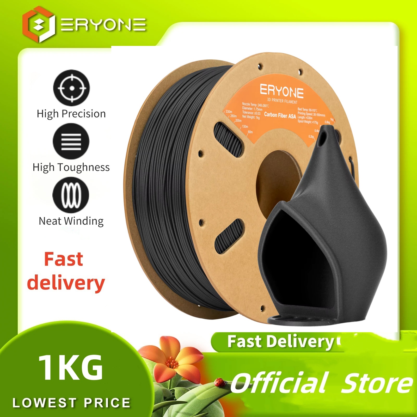 Asa Filament Outdoor - ERYONE 1KG ASA คาร์บอนไฟเบอร์ Premium Filament
