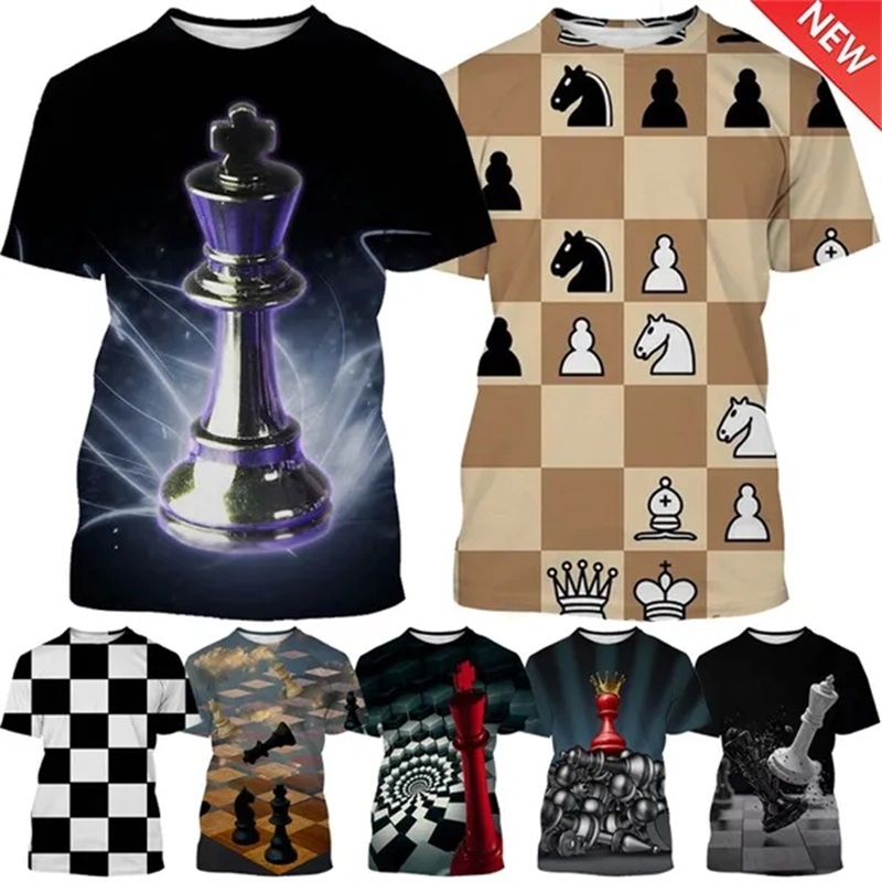 3D Printing Chess - เสื้อยืดพิมพ์ลายหมากรุกเกม3D เสื้อยืดลายกราฟิกสำหรับผู้ชายผู้หญิงเสื้อยืดสตรีทแวร์แขนลำลองขาสั้นใหม่ล่าสุด