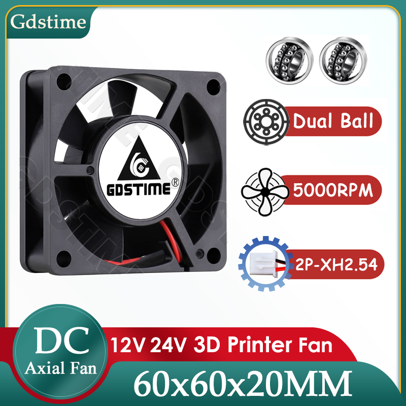 3D Printer Power Supply - พัดลมระบายความร้อน Gdstime 6020 ขนาด 60x60x20 มม.