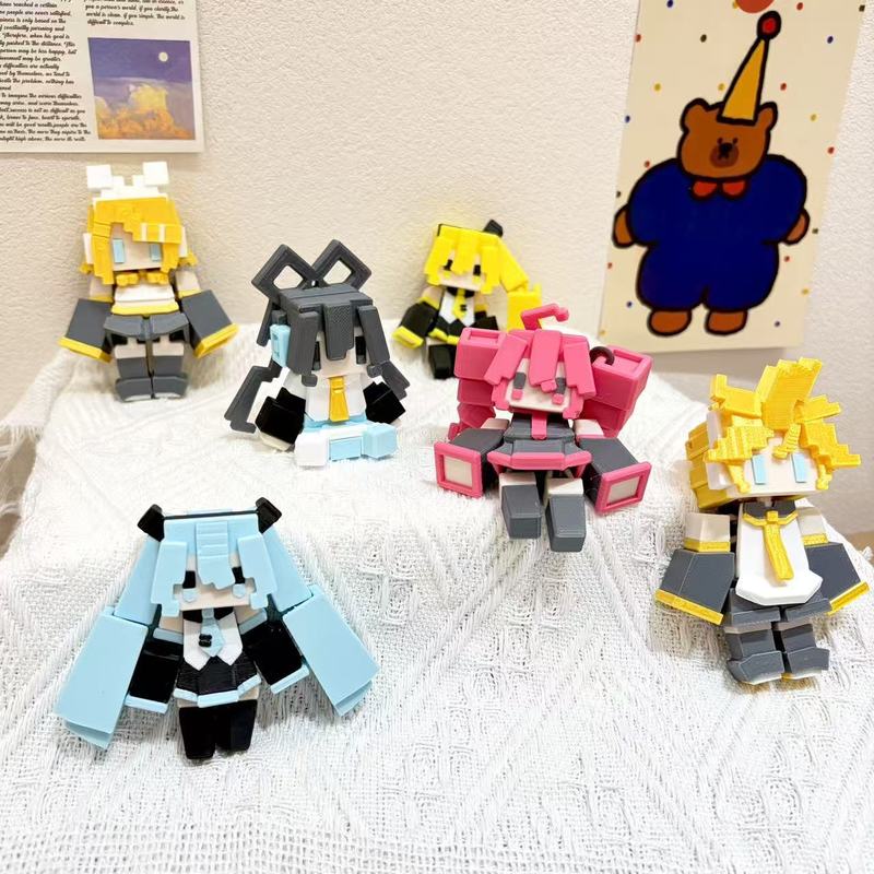 3D Printing Keychain - พวงกุญแจอนิเมะฮัตสึเนะ มิกุ พิมพ์ลาย 3 มิติ ตุ๊กตาอนิเมะ