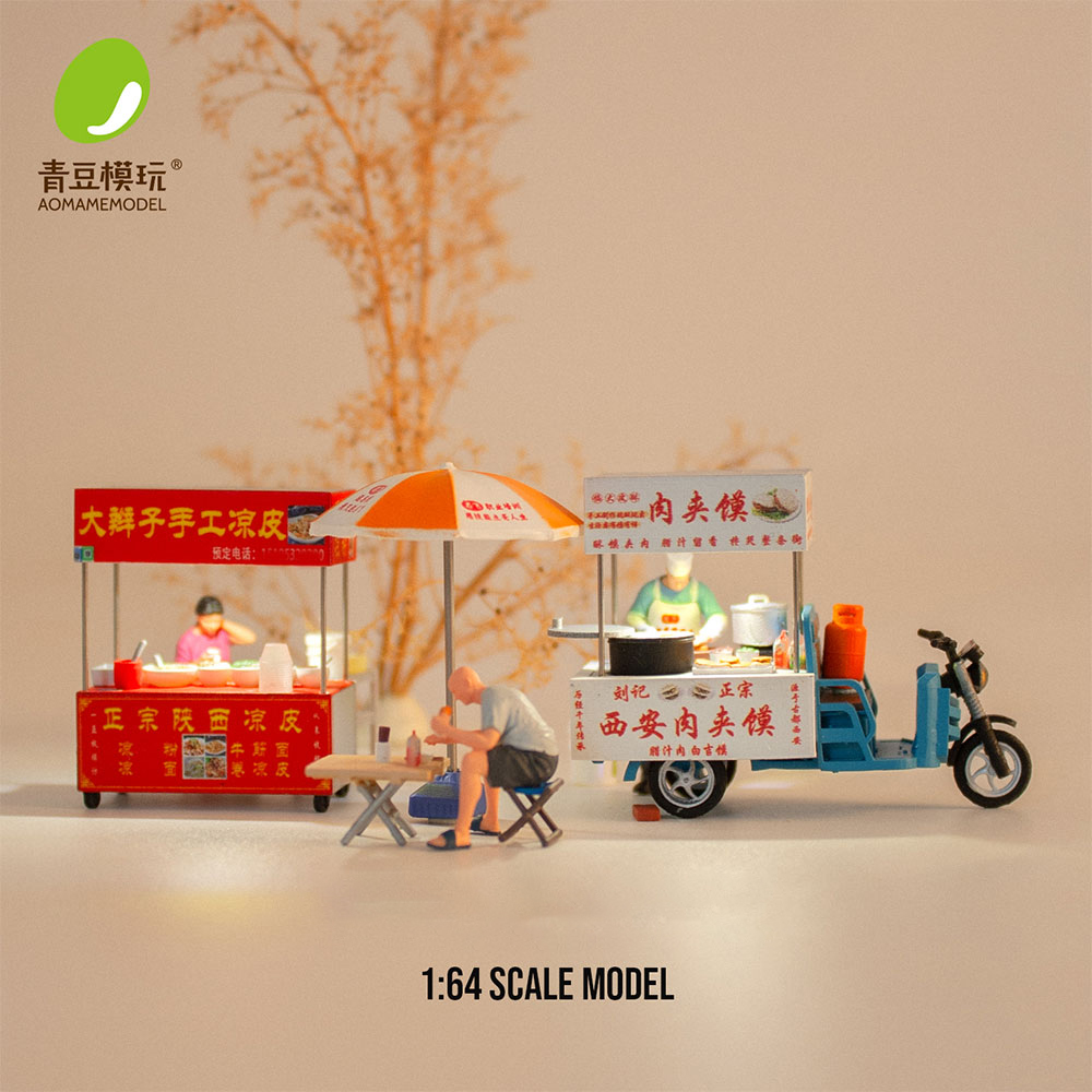 3D Printing Ideas - ชุดโมเดลตลาดกลางคืน 1/64 - ร้านอาหารจิ๋วเรซิ่นพิมพ์ 3 มิติความละเอียดสูง