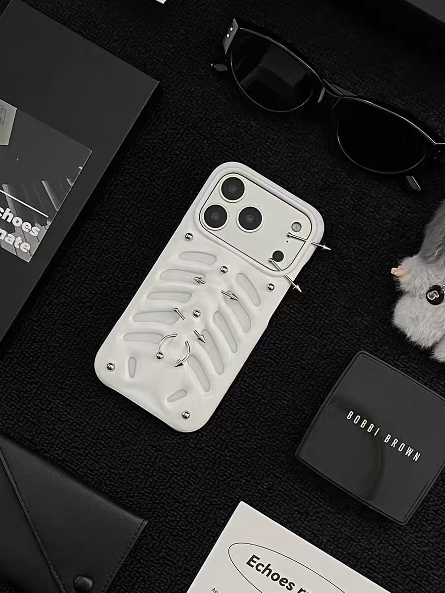 3D Printing Iphone - เคสโทรศัพท์ลายโครงกระดูก PINKDEVIL รุ่นกันกระแทก เหมาะสำหรับ iPhone วัสดุพิมพ์