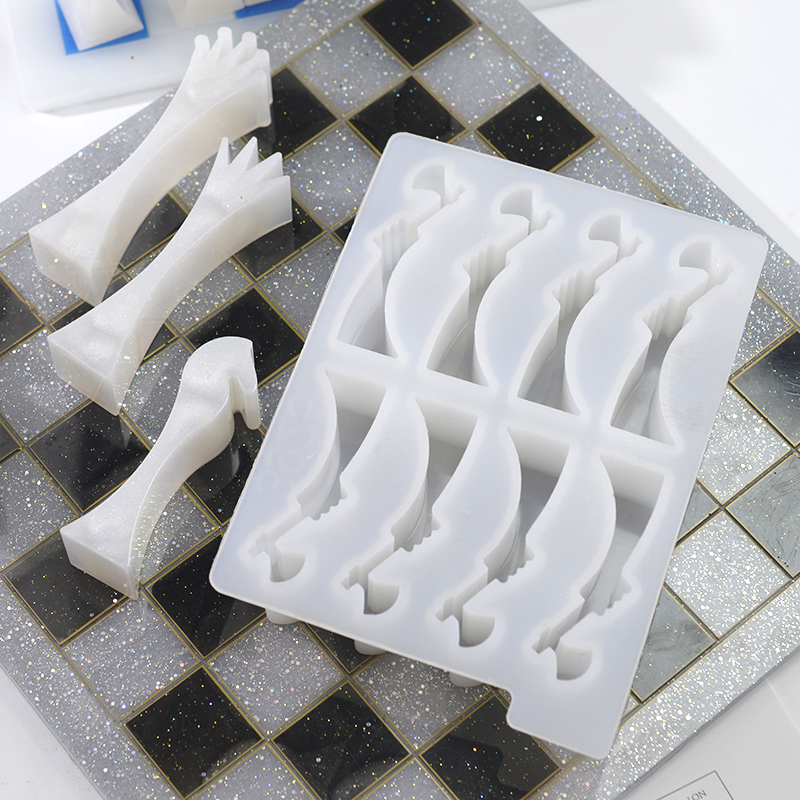 3D Printing Chess - Big International รูปร่างหมากรุกเรซินแม่พิมพ์ซิลิโคน Checkerboard Creative Moldes