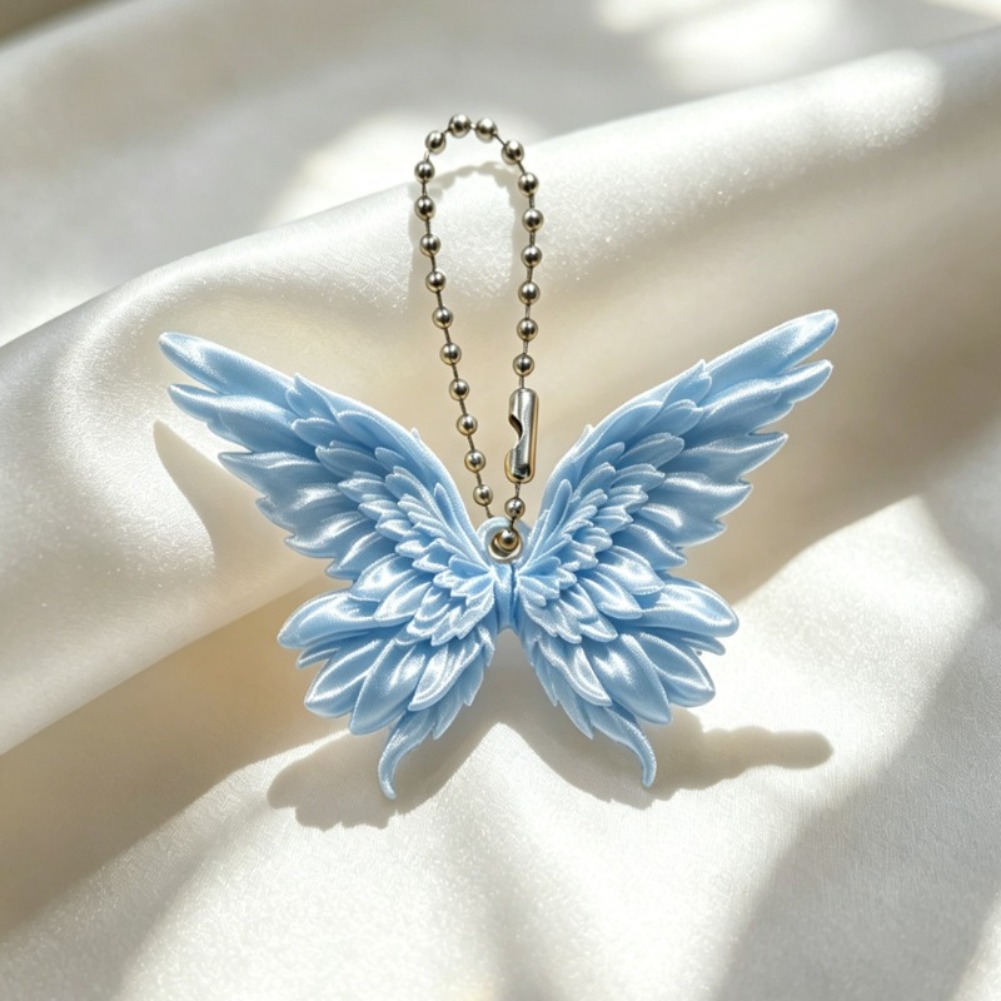 3D Printing Keychain - พวงกุญแจรูปปีกผีเสื้อแบบซ้อนน่ารัก สายคล้องคอแบบคาวาอี้ พิมพ์ลาย 3 มิติ ของตกแต่งกระเป๋า