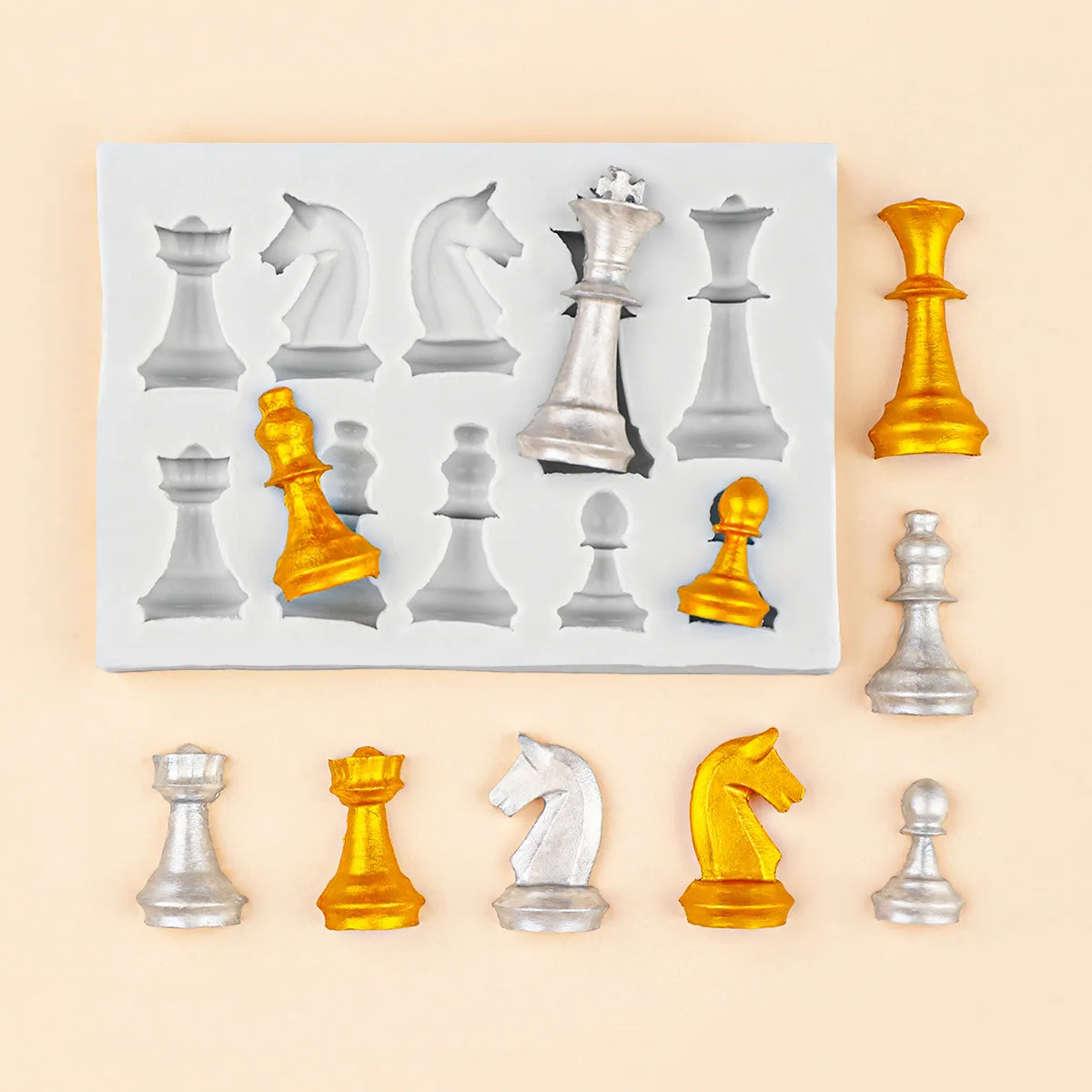 10-Hole 3dหมากรุกซิลิโคนแม่พิม - 3D Printing Chess บทวิจารณ์และราคา