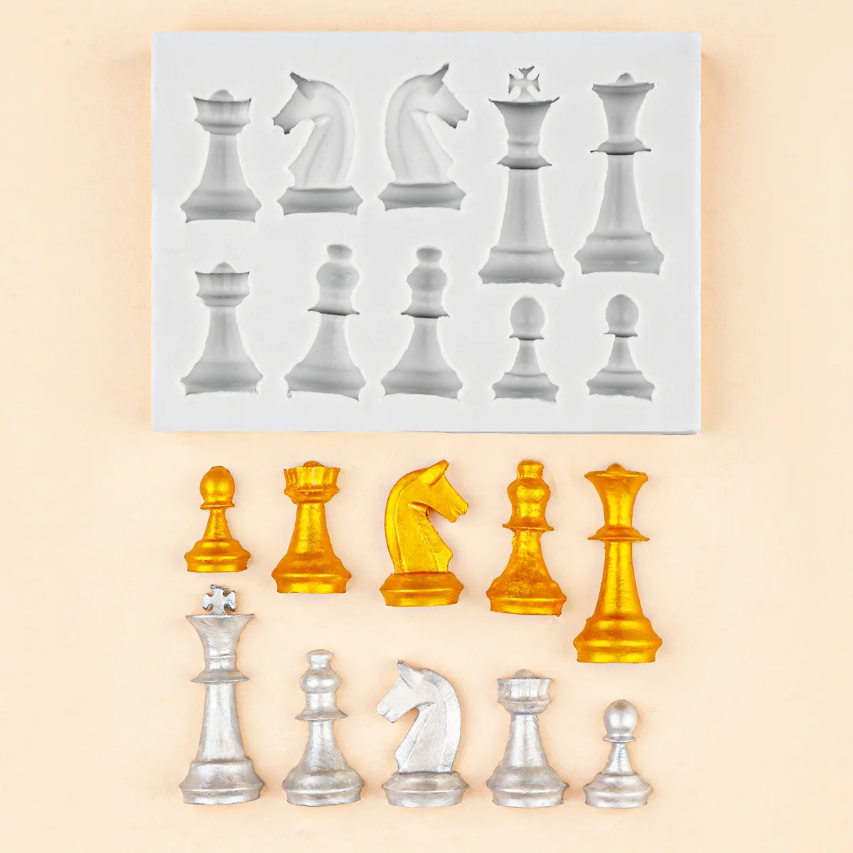 10-Hole 3dหมากรุกซิลิโคนแม่พิม - 3D Printing Chess บทวิจารณ์และราคา