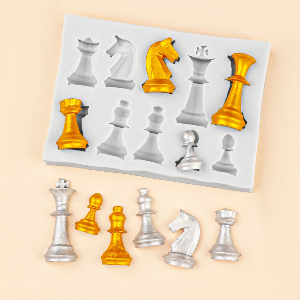 10-Hole 3dหมากรุกซิลิโคนแม่พิม - 3D Printing Chess บทวิจารณ์และราคา