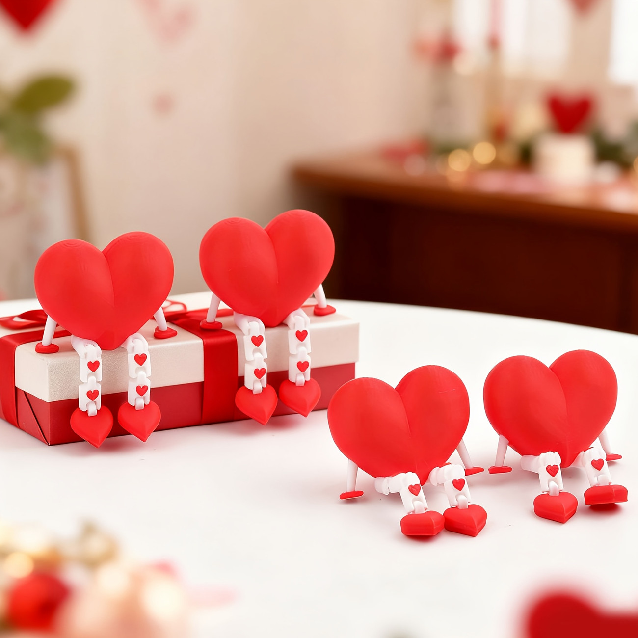 ชุด 2 ชิ้นของตุ๊กตาหัวใจสีแดงแ - 3D Printing Cafe บทวิจารณ์และราคา