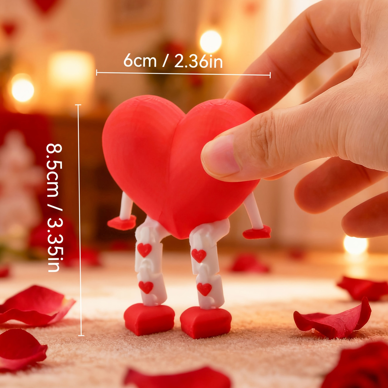 ชุด 2 ชิ้นของตุ๊กตาหัวใจสีแดงแ - 3D Printing Cafe บทวิจารณ์และราคา