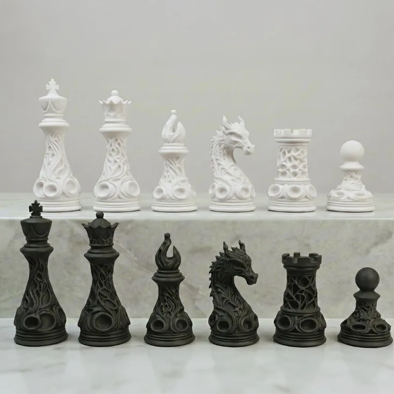 ชุดหมากรุกขาวดำสไตล์กอธิค ผลิต - 3D Printing Chess บทวิจารณ์และราคา