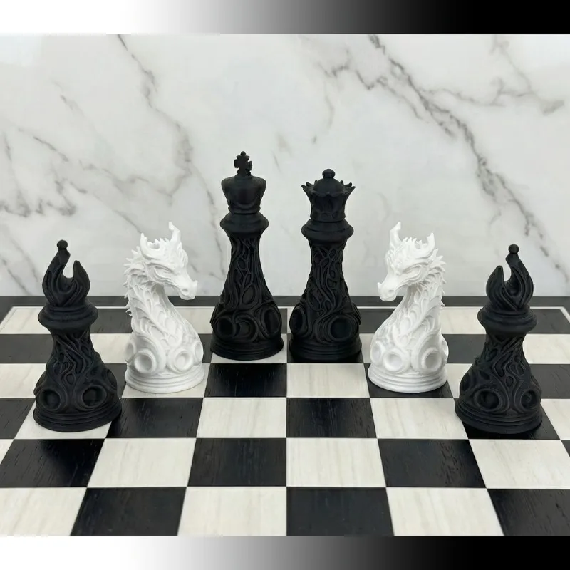 ชุดหมากรุกขาวดำสไตล์กอธิค ผลิต - 3D Printing Chess บทวิจารณ์และราคา