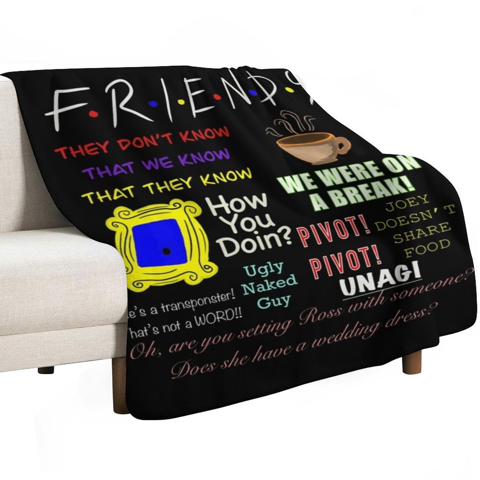 ผ้าห่มพรีเมียม Friends Quotes  - 3D Printing Quotes บทวิจารณ์และราคา
