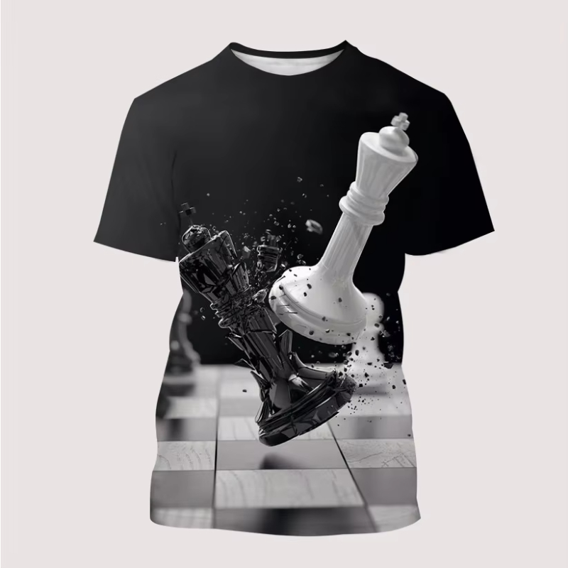 เสื้อใหม่ผู้ชาย T 3D พิมพ์หมาก - 3D Printing Chess บทวิจารณ์และราคา