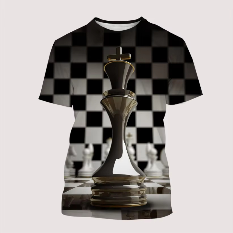 เสื้อใหม่ผู้ชาย T 3D พิมพ์หมาก - 3D Printing Chess บทวิจารณ์และราคา