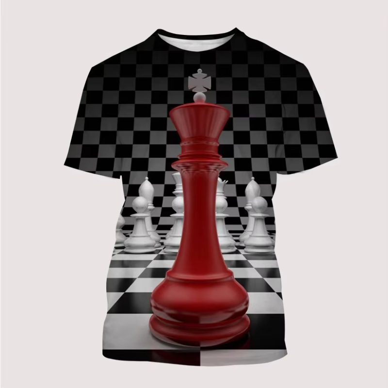 เสื้อใหม่ผู้ชาย T 3D พิมพ์หมาก - 3D Printing Chess บทวิจารณ์และราคา