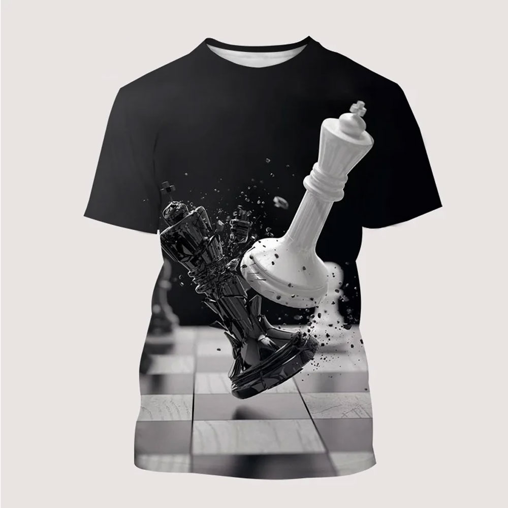 เสื้อยืดผู้ชายลายหมากรุก3D สนุ - 3D Printing Chess บทวิจารณ์และราคา