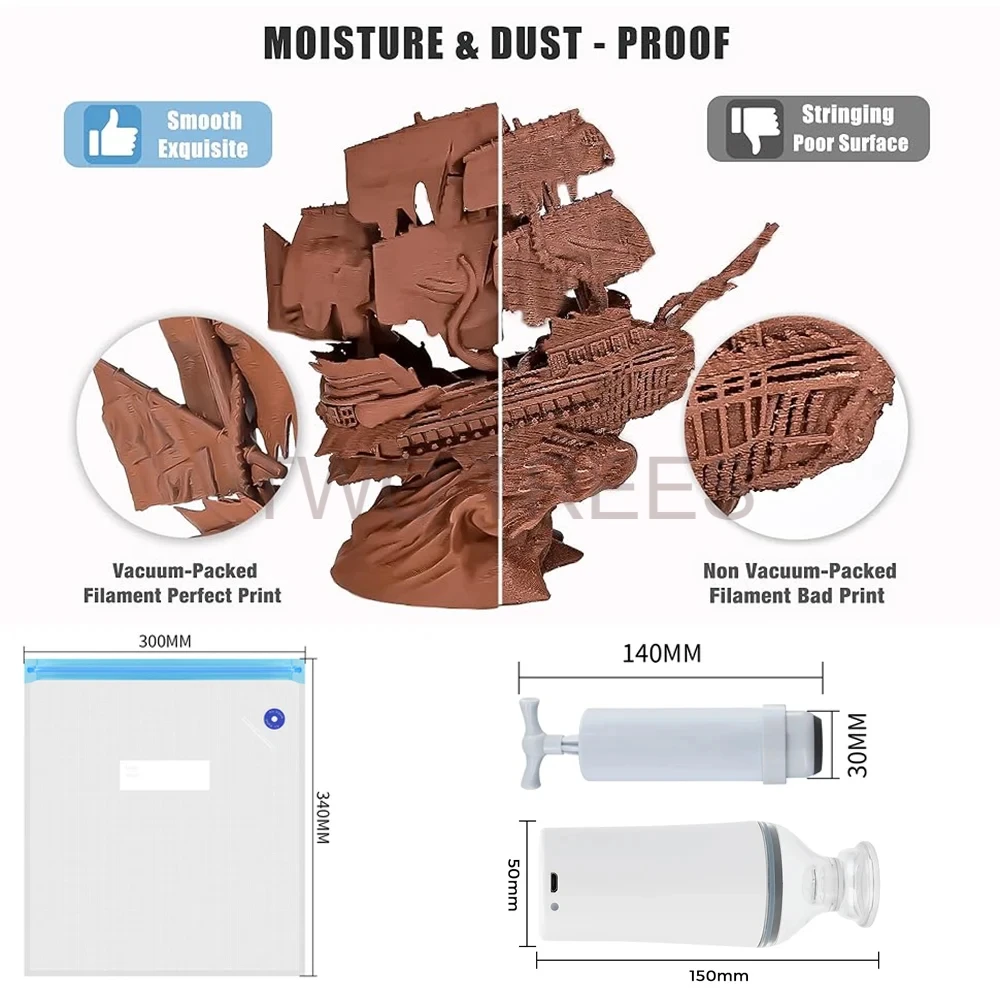 ถุงสูญญากาศสำหรับอบแห้งเส้นพลา - 3D Printing Nylon Filament บทวิจารณ์และราคา