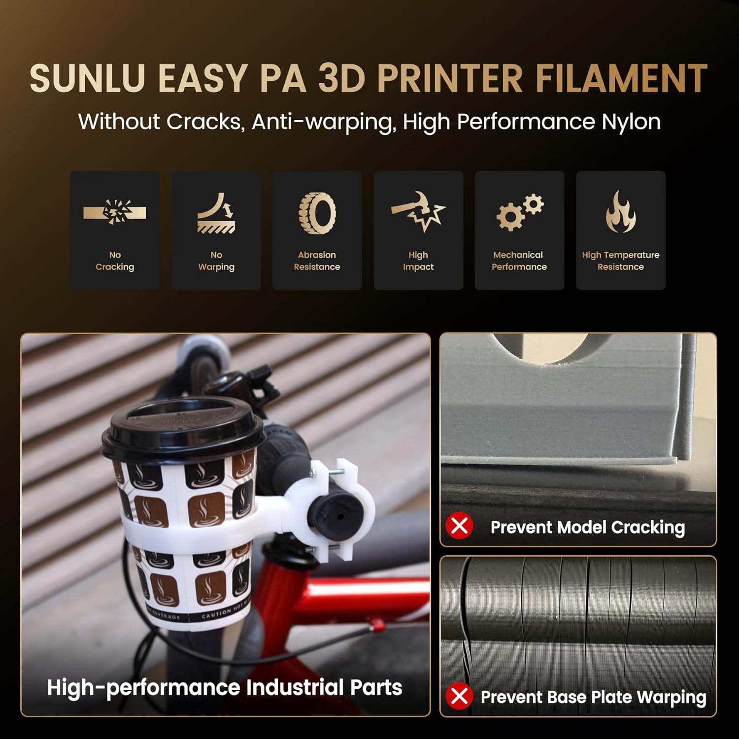 SUNLU 1KG Easy-to-พิมพ์ไนลอนทน - 3D Printing Nylon Filament บทวิจารณ์และราคา