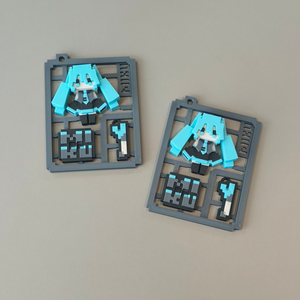 โมเดลประกอบสไตล์พิกเซลของฮัตสึ - 3D Printing Keychain บทวิจารณ์และราคา